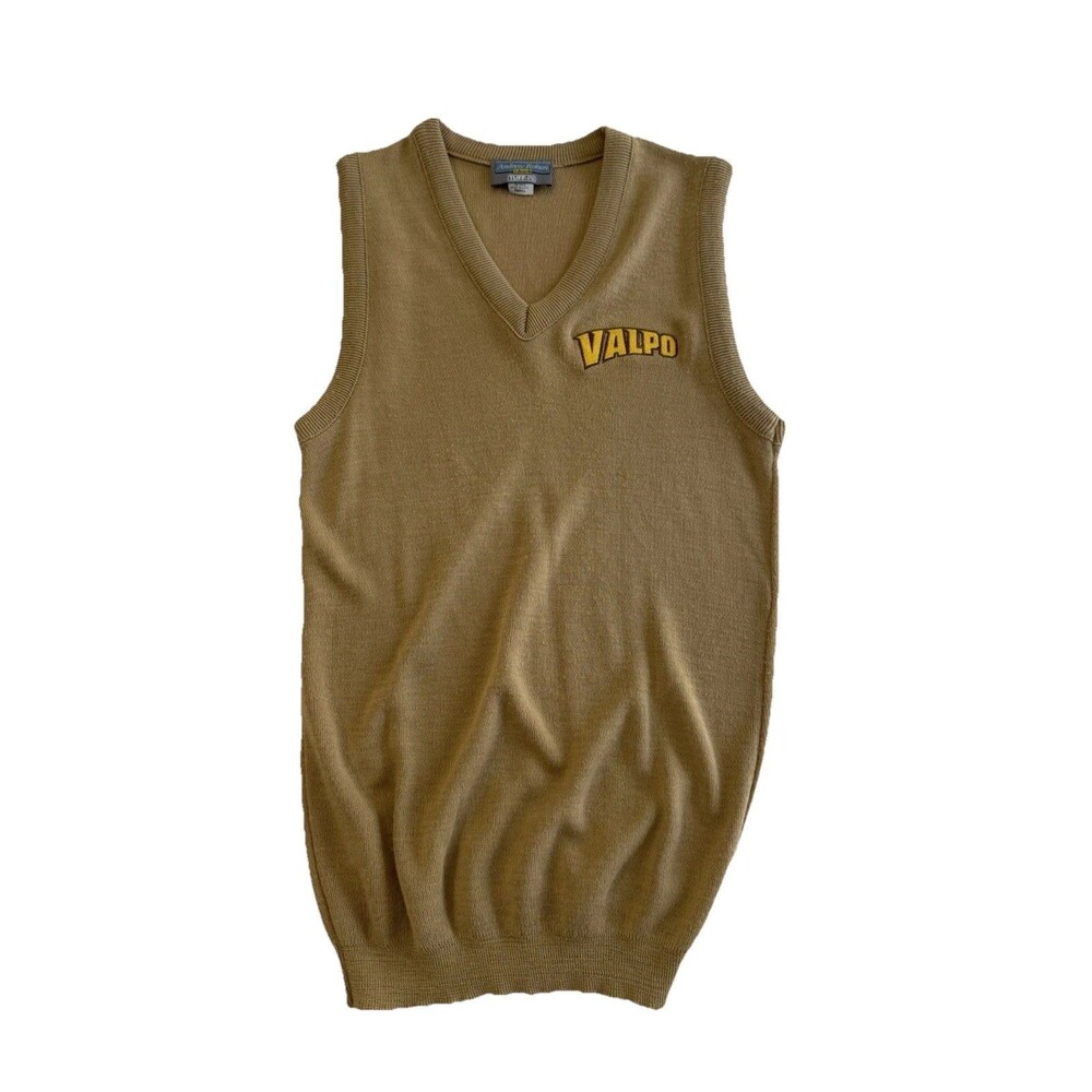 Valpo Men's Andrew Rohan Edwards Tuff-Pil V Neck Pullover Sweater Vest Sz S USA